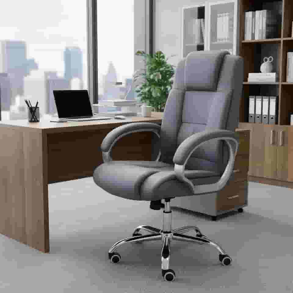 Cadeira De Escritório Executiva Presidente Ergonômica Giratória Ajustável