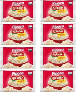 KiSabor Pipoca Microondas Natural c/ Sal 100g - kit c/ 8 unds