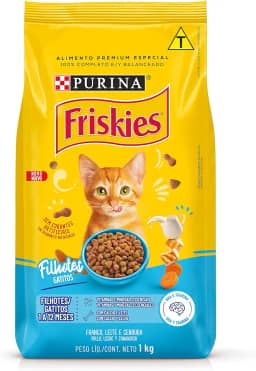 Purina Friskies Ração Friskies Para Gatos Filhotes Sabor Frango Leite E Cenoura - 1Kg Purina Para Todas De Raça Todas As Fases - Sabor Frango