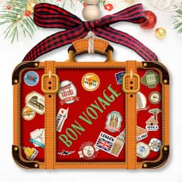 Ornamento de viagem – Ornamentos de viagem para árvore de Natal, enfeites de viagem de mala – Presentes para viajantes do mundo, presentes de boa viagem para viajantes, amantes – Ornamento de
