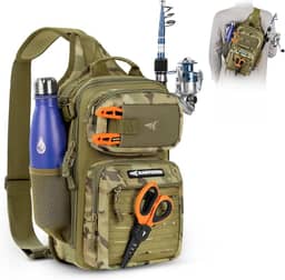 KastKing BlowBak Mochila tática para equipamentos de pesca tipo bandoleira - Mochila de pesca leve Storge, equipamento de pesca e equipamento, presente para homens