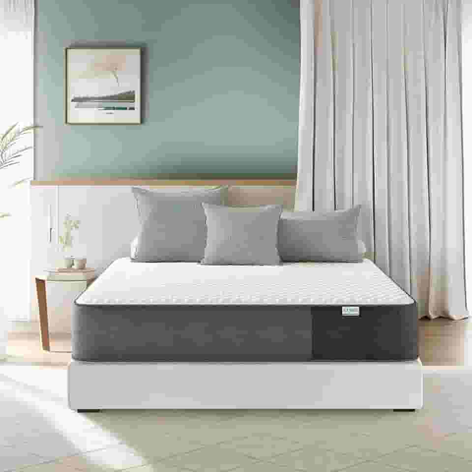 Crystli Colchão Queen Size, colchão respirável de espuma viscoelástica de 20 cm com colchão Queen de espuma certificado CertiPUR-US para suporte do sono e alívio de pressão