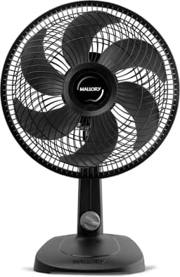 Ventilador de Mesa Mallory Turbo Compact 30 cm, Silencioso, Hélice de 6 pás, Grade Especial em Sistema TS, Máxima Vazão e Mínimo Ruído -127V