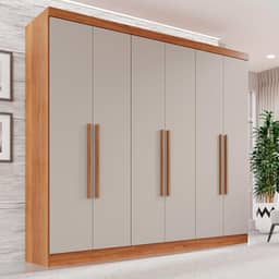 Guarda-roupa Casal 6 Portas 2 Gavetas França Cinamomo/Off-White