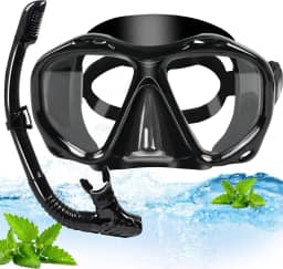 Máscara de Mergulho, Mascara de Mergulho, Mascara de Mergulho Snorkel para Adultos com Visão Ampla de 180°, Snorkel Adulto, Kit Óculos de Mergulho, Oculos de Mergulho