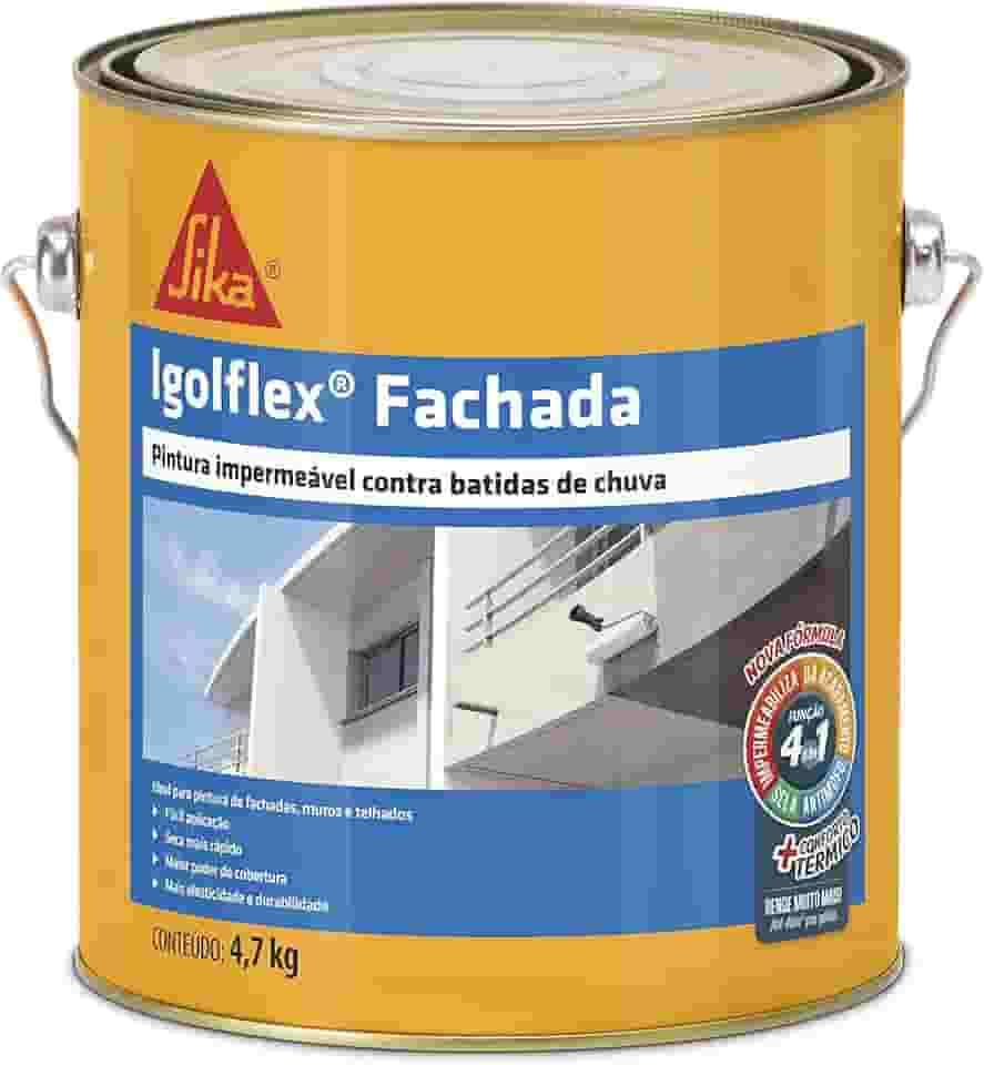 Sika - Igolflex Fachada Branco - Fachadas e paredes - Fácil aplicação - Lata 4,7kg