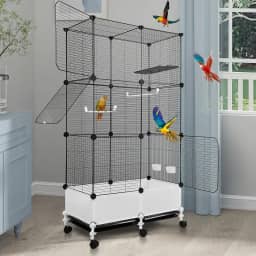 Gaiola para Calopsita, 136 * 71 * 35 cm, Gaiola de Pássaro Grande com Caixa de Comida e Poste, Gaiola de Pássaro Grandeviveiro para Calopsita, Gaiola Papagaio
