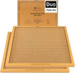 Placa para arranhar gatos, arranhadores ondulados recarregáveis e combináveis para gatos internos, papelão dupla face e reciclável (pacote com 2)
