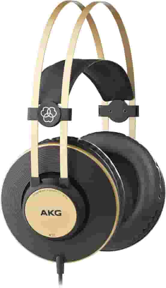 Fones de Ouvido AKG Pro Audio K92 circum-auricular, fechado atrás, estúdio, preto fosco e dourado