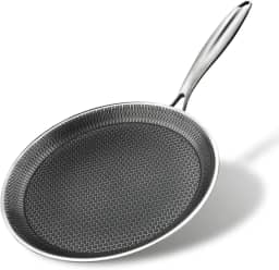 Panela de Crepe Antiaderente, 28 cm, Aço Inoxidável, Compatível com Indução