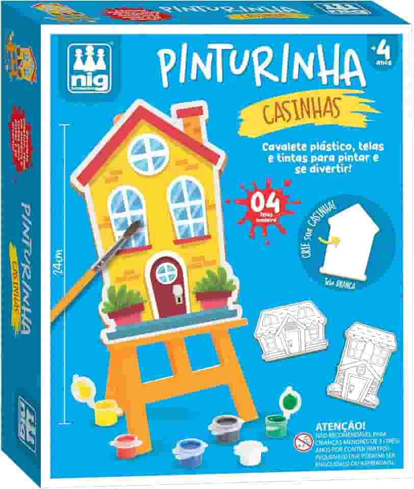 Nig Brinquedos Kit de Pintura Infantil Pinturinha Casinhas