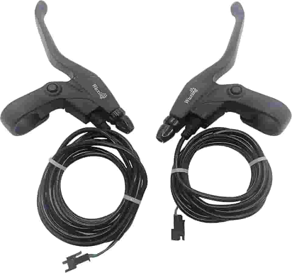 Alavanca de freio E-Bike, punhos de freio para bicicleta elétrica ou scooter E, acessórios Ebike cortam energia quando freios peças de ebike (suporte de fio pequeno)