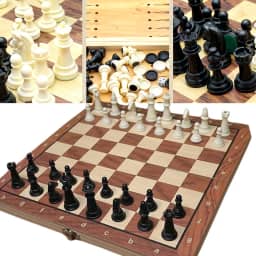 Tabuleiro Jogo de Xadrez 3 em 1, Tabuleiro Magnético em Madeira, 24x24 cm, Peças Pretas e Brancas, Dobrável portatil Tabuleiro Luxo, Portátil e Educativo | Presente Inteligente para Crianças e Adultos