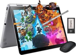 Samsung Chromebook Plus 2 em 1 com tela sensível ao toque FHD de 12,2", Intel Dual-Core, 4GB RAM, 224GB de armazenamento (64GB eMMC + 160GB com dock), caneta stylus, mouse sem fio, prateado