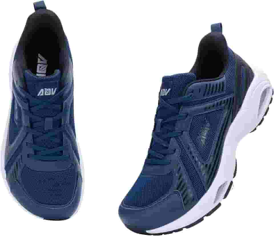 Tênis de corrida masculino atlético com bico largo, fascite plantar, suporte de arco, tênis ortopédico, tênis de caminhada, tênis sem cadarço EUA 40-13, Azul-escuro, 10 Wide