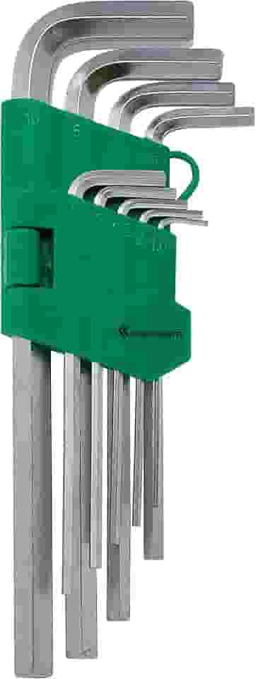 Jogo de 9 Chaves Hexagonais Longas Tipo Estojo, Carbografite 012551012, Prata