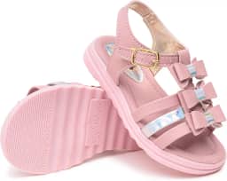 Sandália Infantil Menina Moda Princesa Laços, Branca, Rosa, Ouro, Leve e Confortável, 20 ao 27