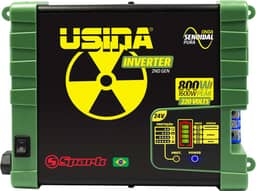 USINA Inversor 800W Onda Senoidal Pura, Off-Grid, Entrada 24VDC, Saída 220VAC, Pico 1600W