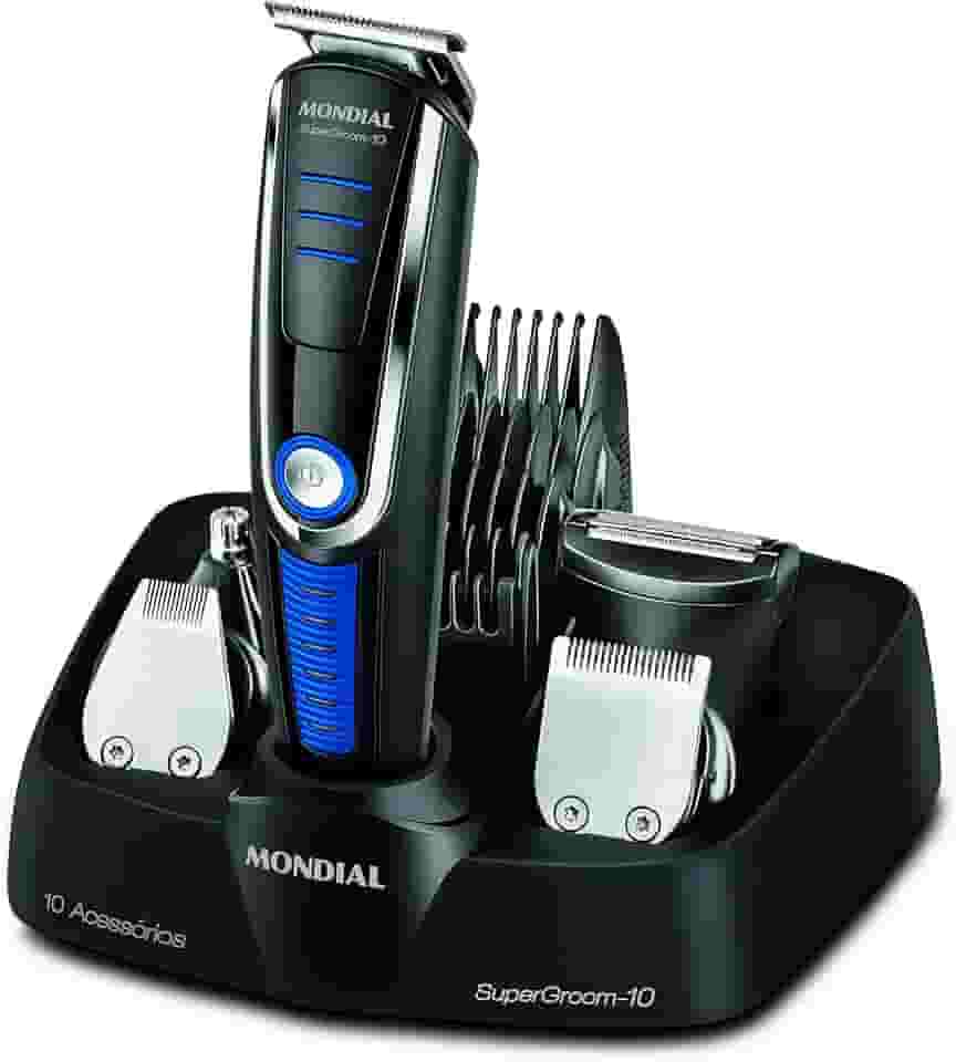 Aparador de Pelos Super Groom 10, Mondial, Preto/Azul, 6W, Bivolt - BG-03