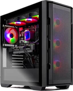 Computador de mesa para jogos Skytech Rampage, Ryzen 7 9700X 3,8 GHz (5,5 GHz Turbo Boost), NVIDIA RTX 5070 Ti 16GB GDDR7, SSD Gen4 de 1TB, RAM DDR5 de 32 GB, 5600 RGB, PSU dourada de 850 W, ARGB AIO