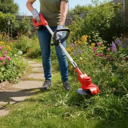 Cortador de Grama Elétrico Sem Fio Roçadeira Aparador 48v 2 Baterias 2000mAh