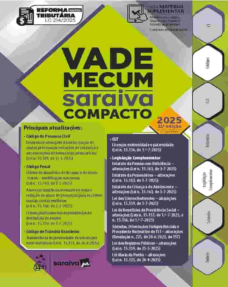 Vade Mecum Saraiva Compacto - 31ª Edição 2025