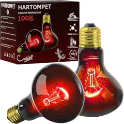 HARTOMPET Lâmpada de calor infravermelho UVA de 100 W, luz vermelha para lagarto, lagartixa, tartaruga e pintinhos, emissor de calor vermelho de alto desempenho para tanques de répteis, chocadeiras de