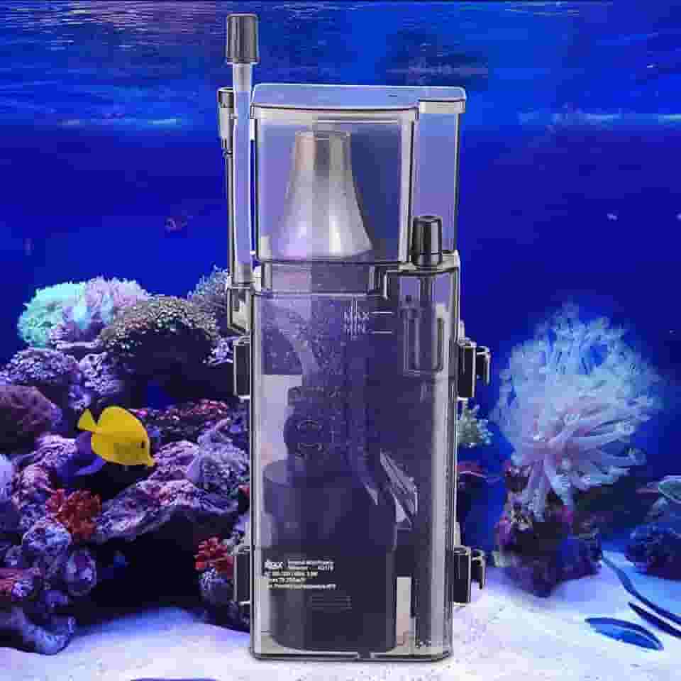 AQQA Escumadeira de proteína de aquário para tanque de peixes de água salgada Nano Surface Skimmer Filter Pump 79GPH Ultra Silencioso para tanque de 50-80 galões