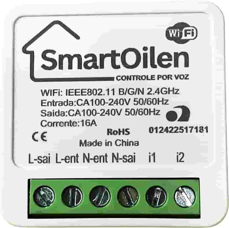 Mini Interruptor Inteligente Wi-Fi 16A – Compatível com Alexa e Google Home – SmartOilen