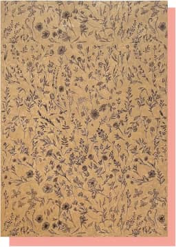 Folhas Seda Kraft Estampa Floral Premium 25x35cm com 100 Presentes e Embalagens Criativas com Toque Sofisticado Eco Box (Preto)