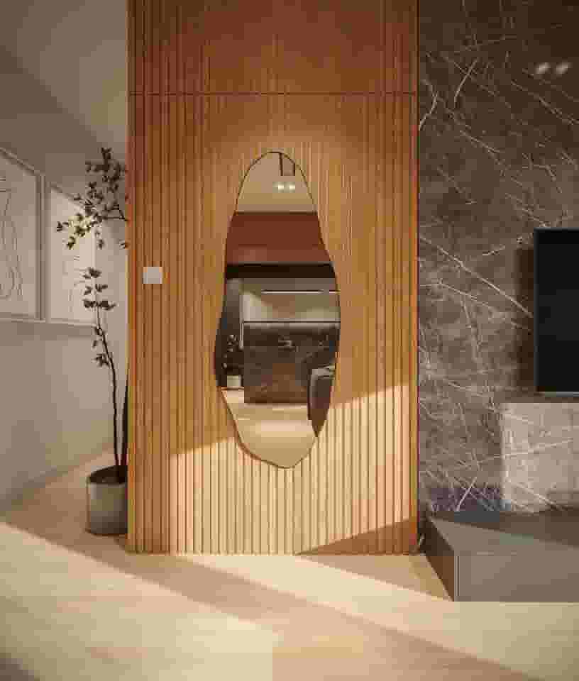 Espelho Decorativo Orgânico Grande 115x60 De Parede Quarto Sala Banheiro