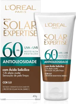 L’Oréal Paris Protetor Solar Facial L'Oréal Paris Solar Expertise Antioleosidade Fps60 Cor 5.0 Negra 40G