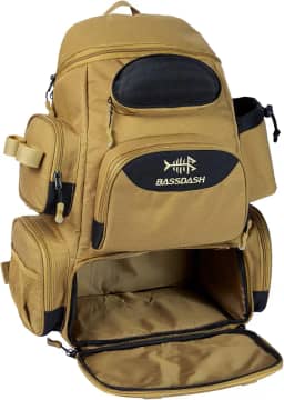 BASSDASH Mochila tática resistente à água com suporte de vara e capa protetora de chuva