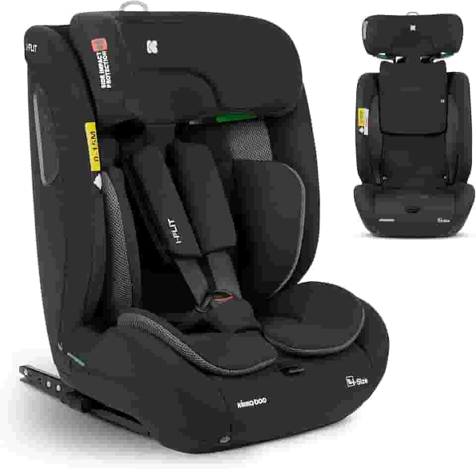 KikkaBoo Cadeira de carro i-Size i-FLIT, 76-150 cm, cadeira de carro grupo 1 2 3 ISOFIX, de 15 meses a 12 anos, de 9 a 36 kg, Top Tether, Side Protect Sistema SPS, 12 posições repousões. Acabamentos
