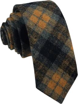 Gravata de lã de caxemira masculina xadrez casual formal skinny tweed padrão gravata de lã estilo quente