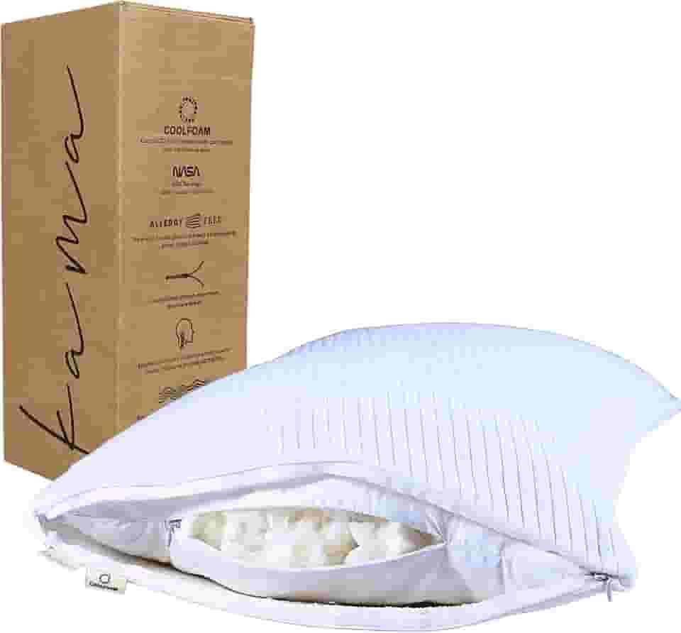 Kama Travesseiro Viscoelástico Ajustável Original Coolfoam® AllSleep, Hipoalergenico, Capa Ultrasoft Removível (1)