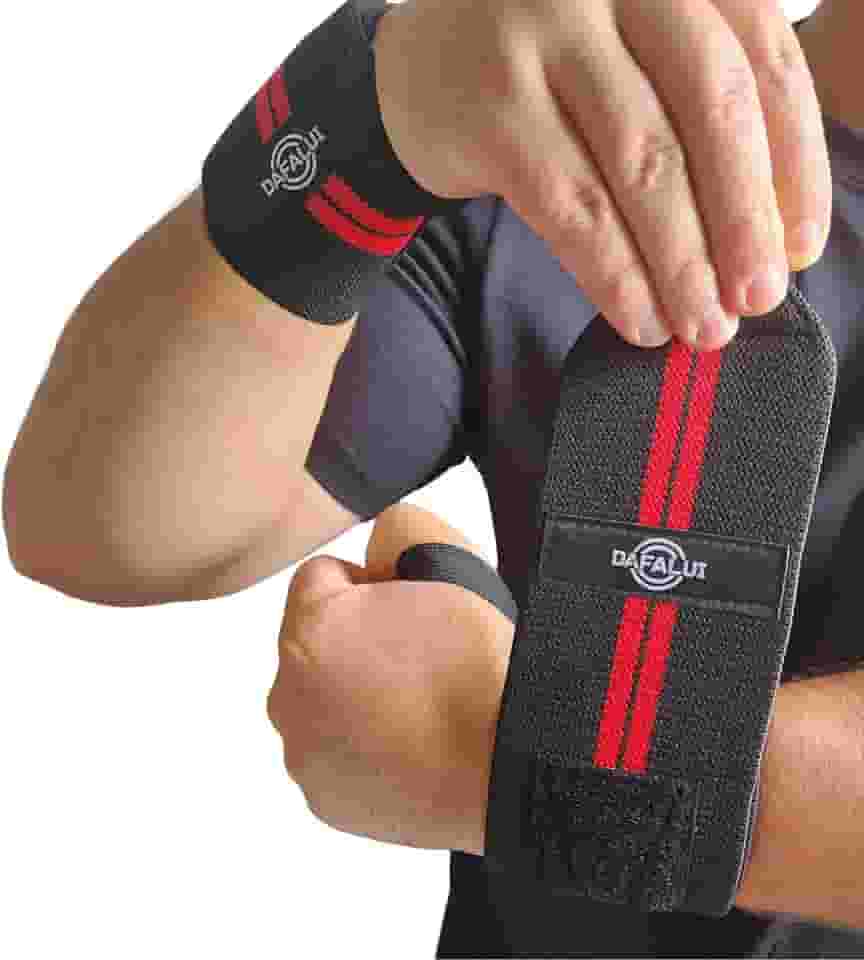 PAR Protetor De Punho Treino Funcional Profissional Articulação Cross Training kit Munhequeira Wrist Wrap Elástica Alças de Pulso De Qualidade Premium de 53 cm Para Levantamento De Peso Dafalui