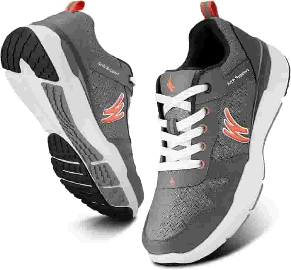 Tênis feminino de caminhada, suporte de arco, ortopédico feminino para fascite plantar, tênis moderno antiderrapante com absorção de choque