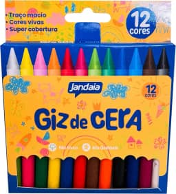 Giz de cera 12 cores redondo - Jandaia