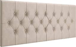 Cabeceira Estofada Captonê Suspensa Para Cama Box Casal 1,40 Suede (Areia)