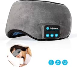 Fones de ouvido Lavince viagem dormir sem fio Bluetooth 5.0 máscara para os olhos música sem mãos sono, óculos de sombras embutidos, microfone lavável cinza - tkwser