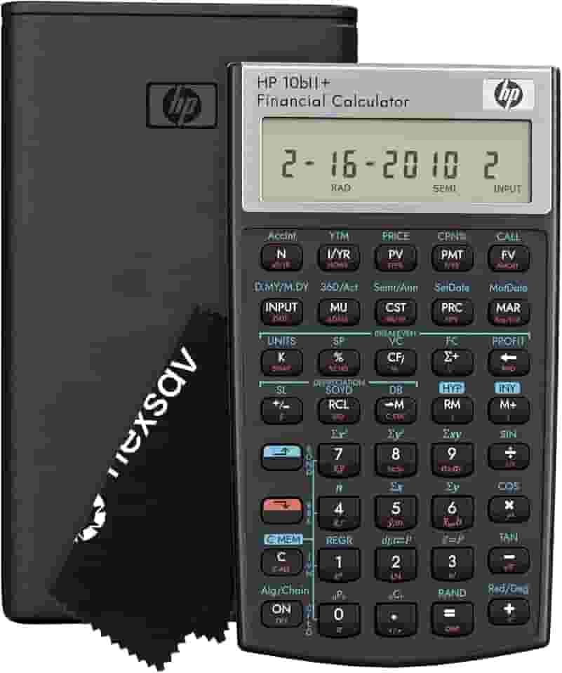 HP Calculadora financeira 10bII+ – Mais de 100 funções para negócios, finanças, contabilidade, estatística e álgebra – Calculadora de faculdade e ensino médio, aprovada para exames SAT, AP, PSAT