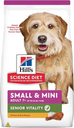 Ração Hill's Science Diet Vitalidade Sênior Pequenos e Mini para Cães Idosos Sabor Frango - 1.5kg