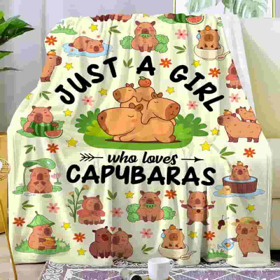 Manta de presentes de capivara, macio, fofo, animal, capivara, cobertores, presentes de aniversário para meninas, mulheres, amantes de capivaras, crianças, adultos, 127 x 101 cm