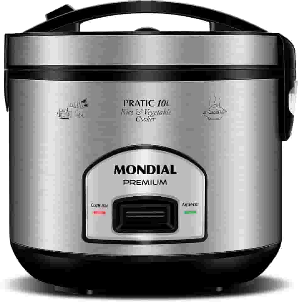 Panela Elétrica de Arroz, Mondial, Preto/Inox, 700W, 220V - PE-42-10X