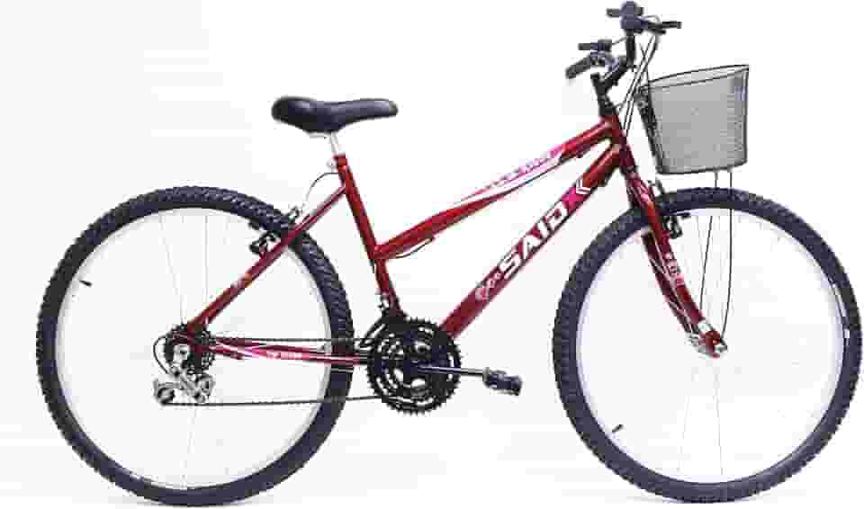 Bicicleta de Passeio Saidx Bike Feminina, Aro 26 de 18 Marchas, Freio V Brake