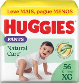 Huggies Fralda Pants Premium Natural Care XG - 56 Fraldas