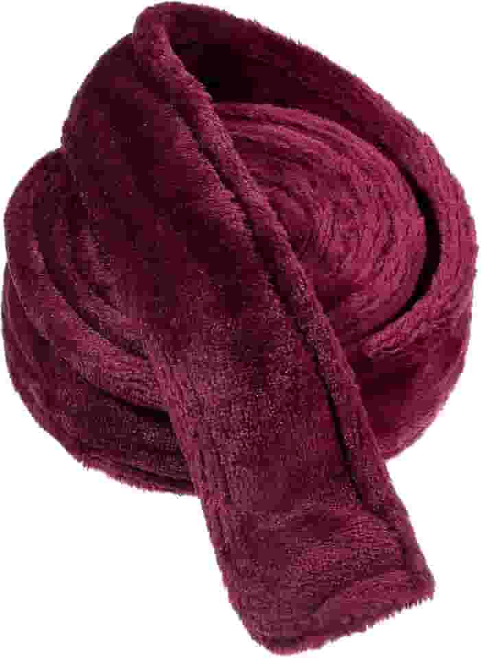 Gravata de substituição, gravata de roupão vermelho vinho, 180 x 4,5 cm/70,87 x 1,77 polegadas, cinto de flanela unissex, cinto grosso para hotel, gravatas de pijama macias, Vinho tinto, 65-66