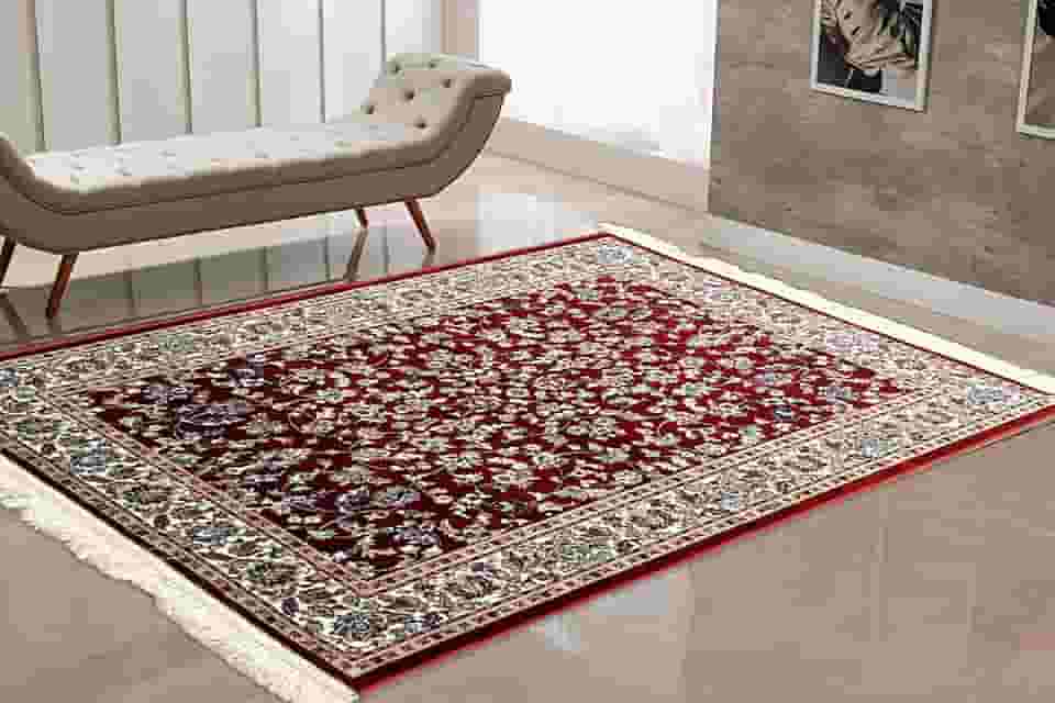 Tapete Persa Belga Cl�ssico 200x140m Lav�vel com Franjas � Sala Quarto Luxo Macio e Dur�vel (COR03, 140x100)