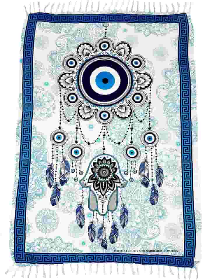 Canga De Praia Filtro ou Apanhador De Sonhos Olho Grego Vários Modelos